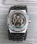Swiss Replica Audemars Piguet Royal Oak Extra-thin Openworked Watch Stainless Steel Diamond Bezel